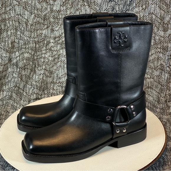 Tory Burch Double T Moto Boot Women's 9 - Picture 2 of 9